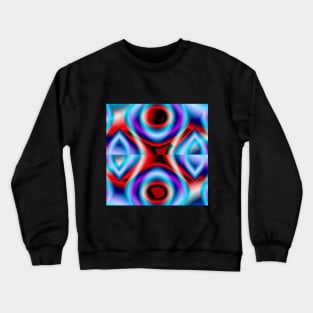 Red, Blue and Black Multishape Fractal Design Crewneck Sweatshirt